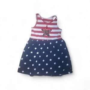Girls Sz 5/6 Dress Patriotic Sequins Star The Childrens Place Sleeveless Knit
